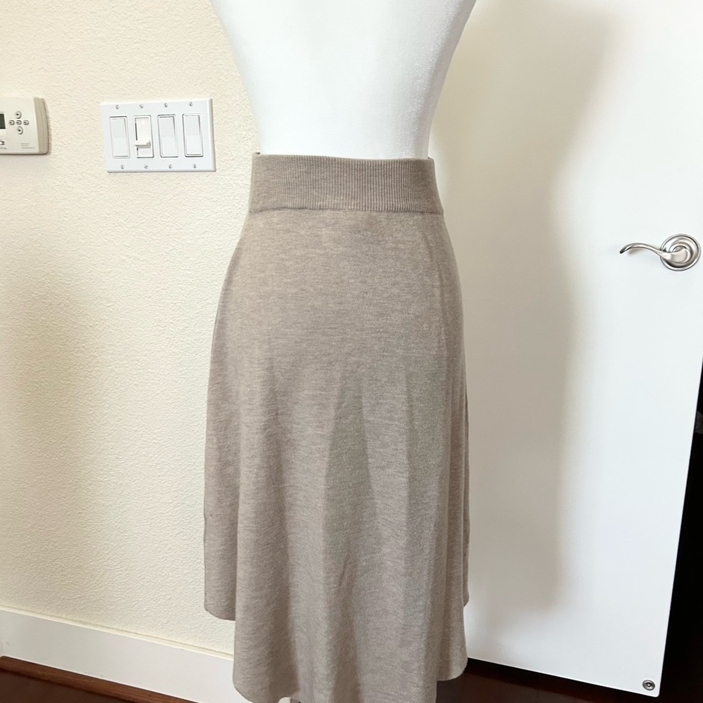 $148 Anthropologie Dolan Blanche Sweater MIDI asymmetrical skirt beige size XS - Picture 8 of 14